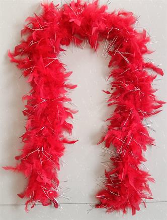 Red & Silver Tinsel Boa 72"